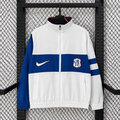 2026/2027 White Blue Retro Training Windbreaker Jacket