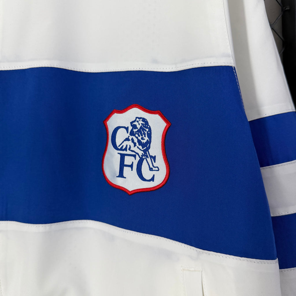 2026/2027 White Blue Retro Training Windbreaker Jacket