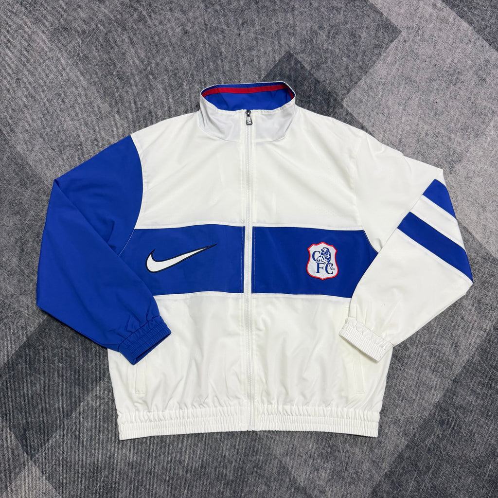 2026/2027 White Blue Retro Training Windbreaker Jacket