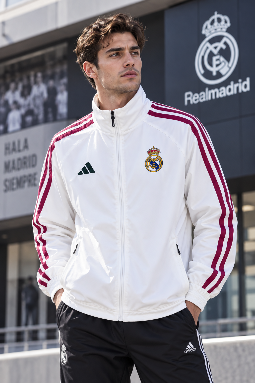 2026/2027 White Casual Training Windbreaker Jacket