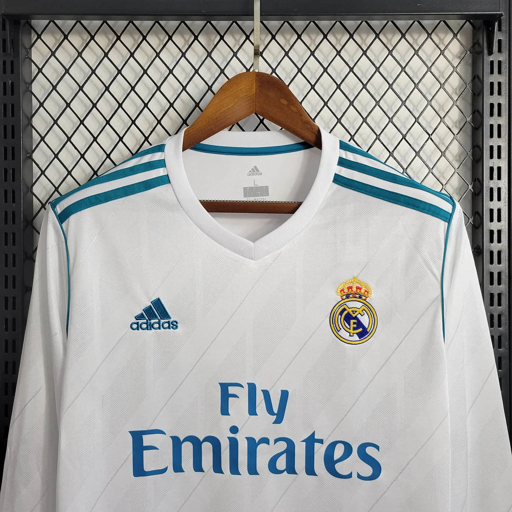 Real Madrid 2017/2018 Home Long Sleeve Retro Jersey