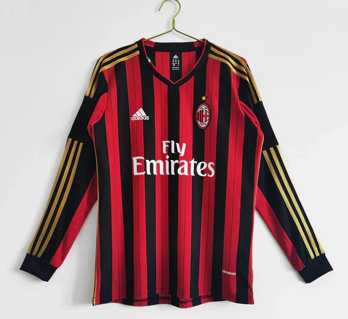 AC Milan 2013/2014 Home Long Sleeve Retro Jersey