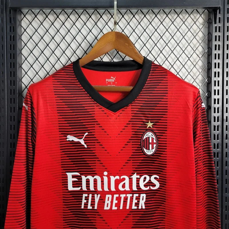 AC Milan 2023/2024 Home Long Sleeve Jersey