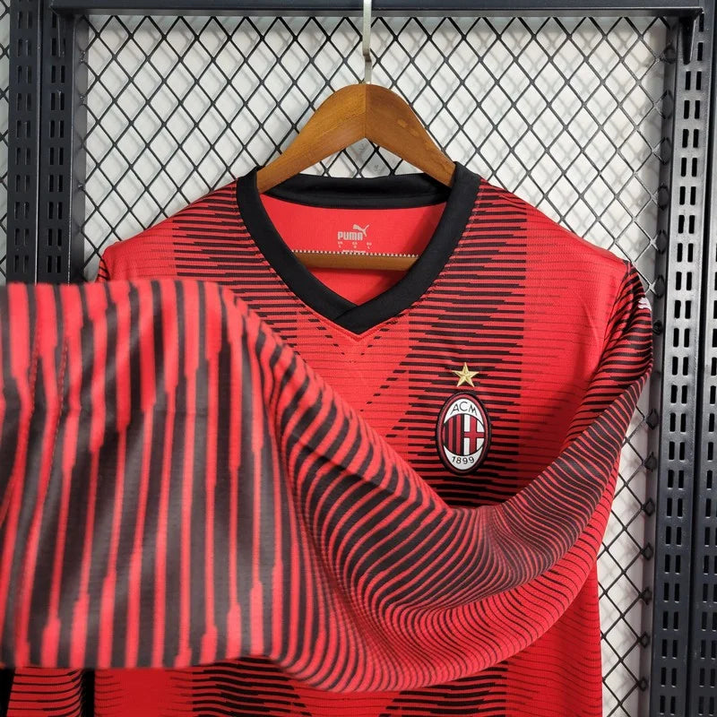 AC Milan 2023/2024 Home Long Sleeve Jersey