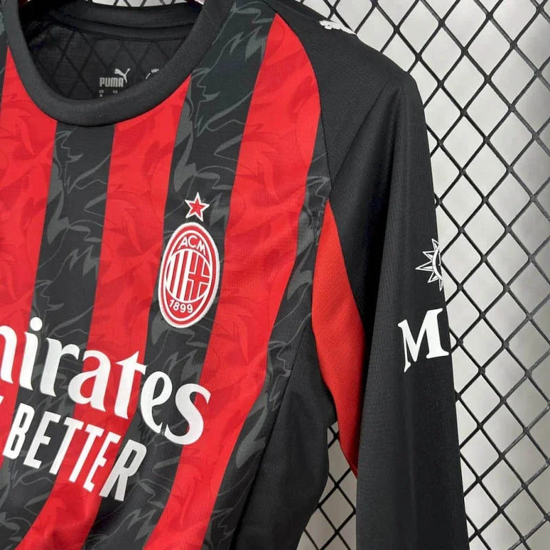AC Milan 2025/2026 Home Long Sleeve Jersey