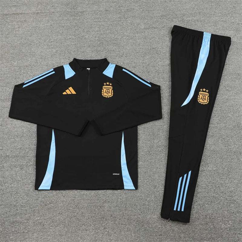 Argentina 2024/2025 Half-Pull Black Tracksuit
