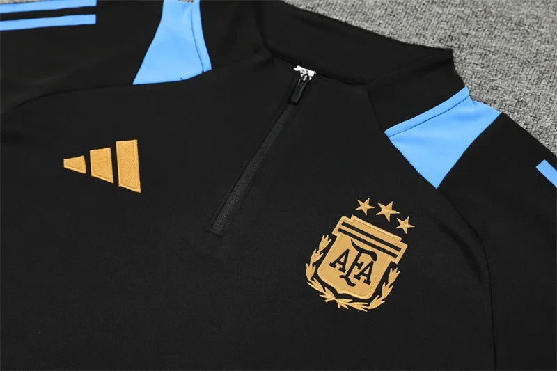 Argentina 2024/2025 Half-Pull Black Tracksuit