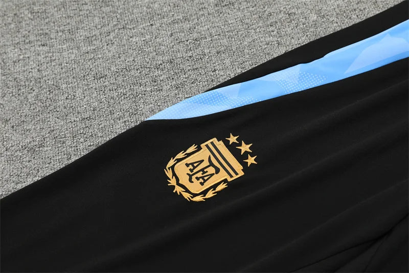 Argentina 2024/2025 Half-Pull Black Tracksuit