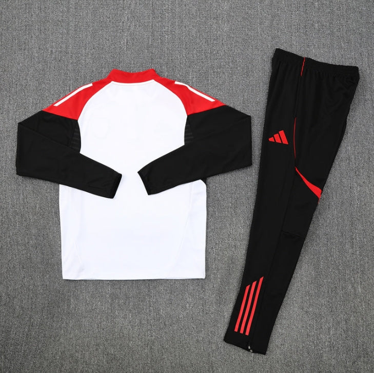 Arsenal 2025/2026 White and Black x Red Tracksuit