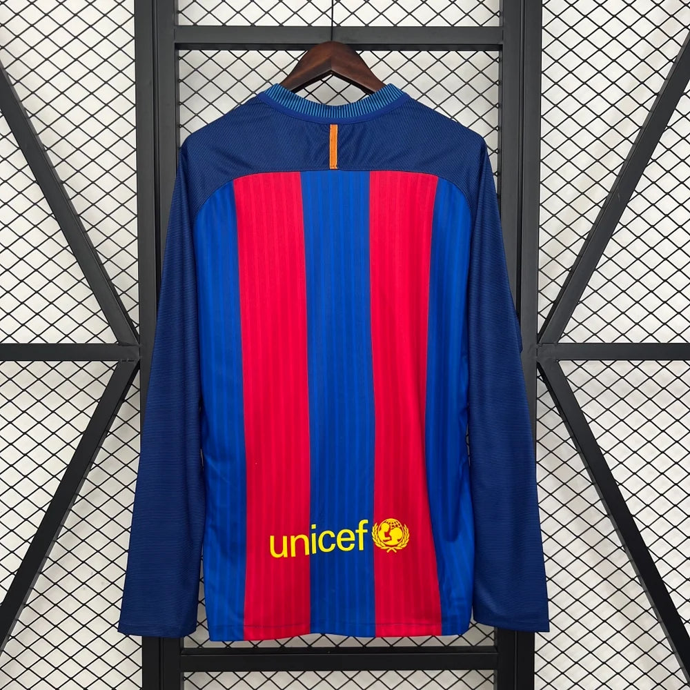 Barcelona 2016/2017 Home Long Sleeve Retro Jersey
