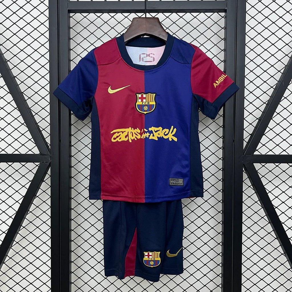 Barcelona 2024/2025 Travis Scott Home Jersey Kids Size