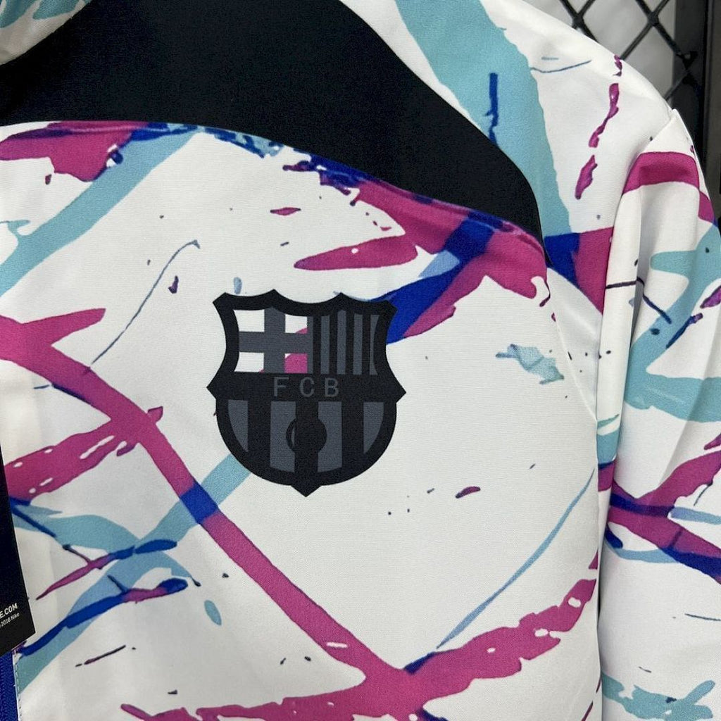 Barcelona 2025/2026 White & Blue Reversible Windbreaker Jacket