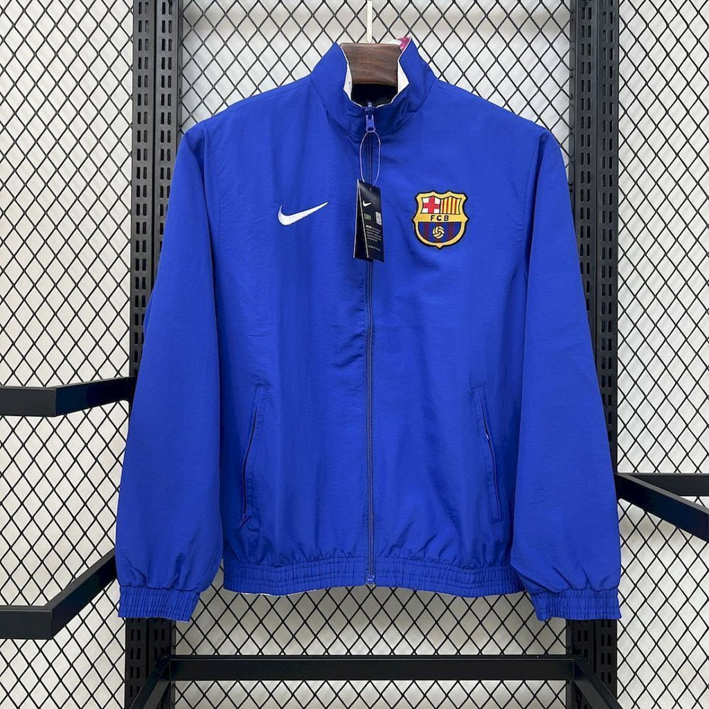 Barcelona 2025/2026 White & Blue Reversible Windbreaker Jacket