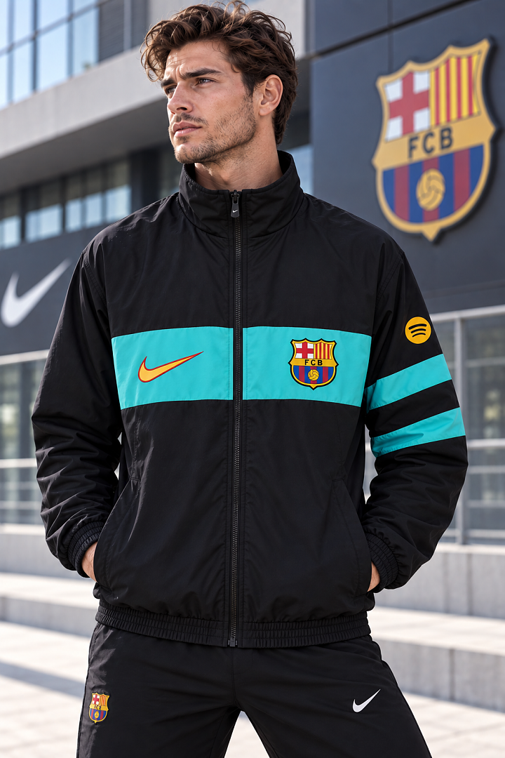 Barcelona 2026/2027 Black Retro Windbreaker Jacket