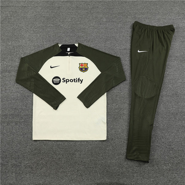 Barcelona Military Green and White Tracksuit