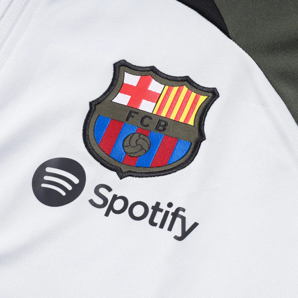 Barcelona Military Green and White Tracksuit