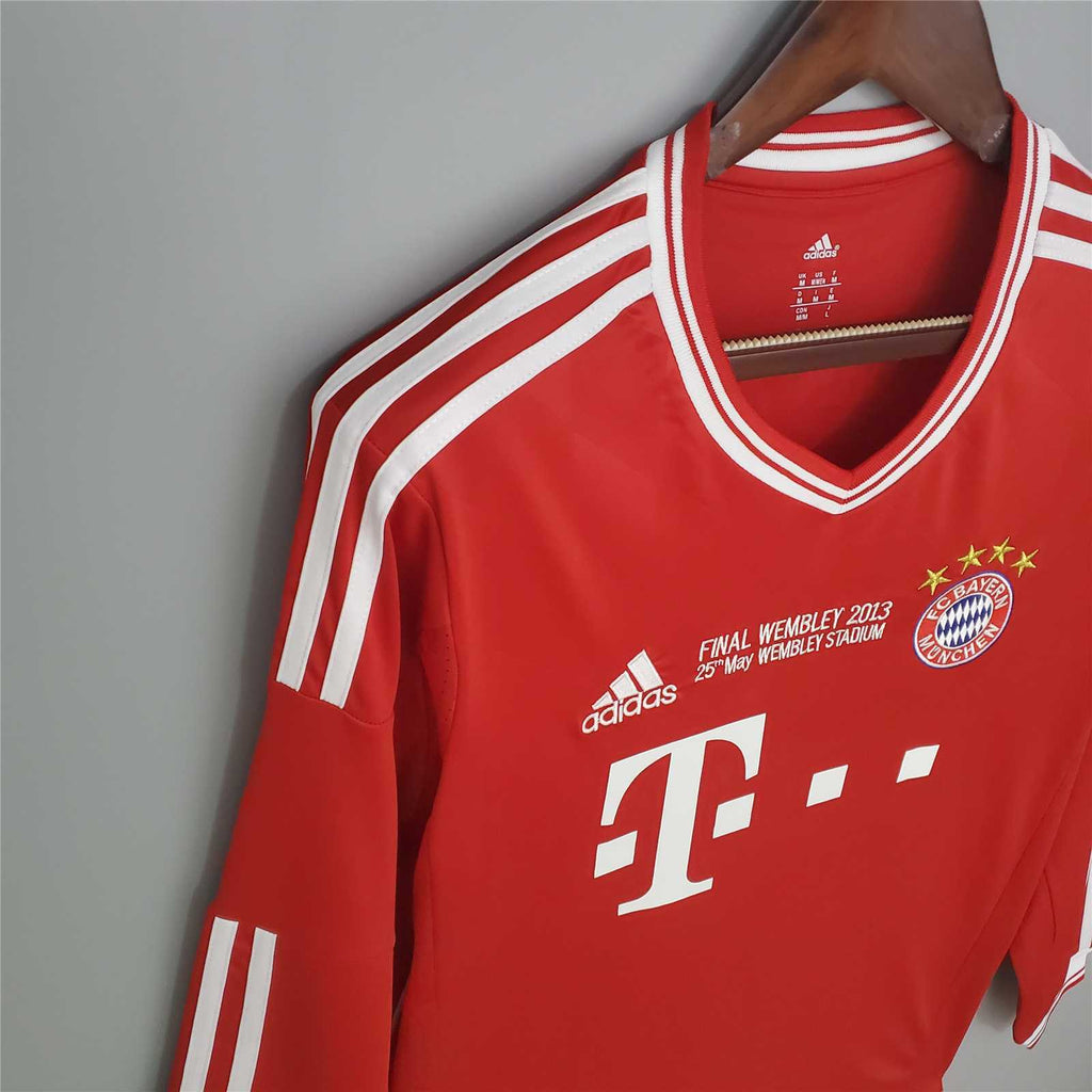 Bayern Munchen 2013/2014 Champions League Home Long Sleeve Retro Jersey