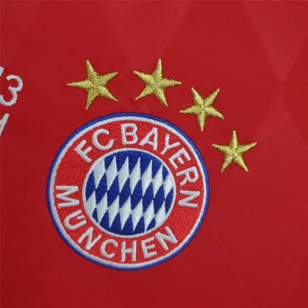 Bayern Munchen 2013/2014 Champions League Home Long Sleeve Retro Jersey