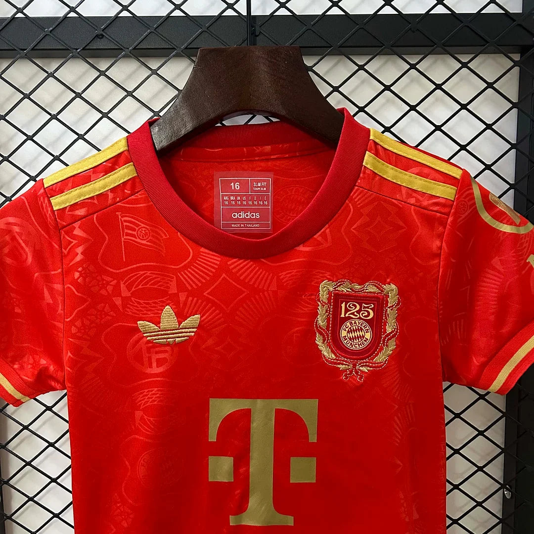 Bayern Munchen 2025/2026 125th Anniversary Edition Red Jersey Kids Size