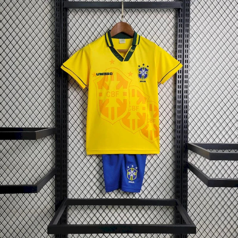 Brazil 1994 Home Retro Jersey Kids Size