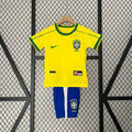 Brazil 1998 Home Retro Jersey Kids Size