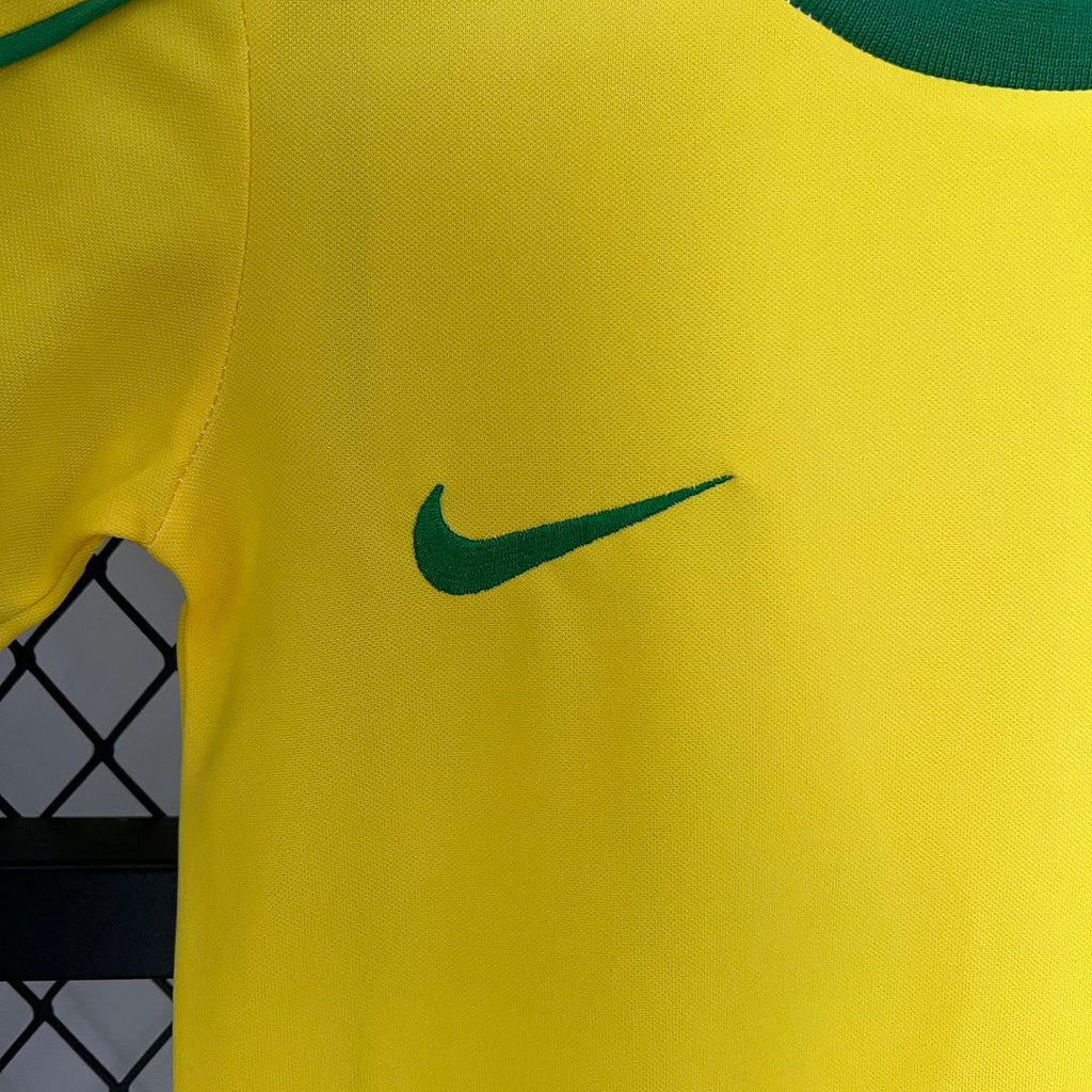 Brazil 1998 Home Retro Jersey Kids Size