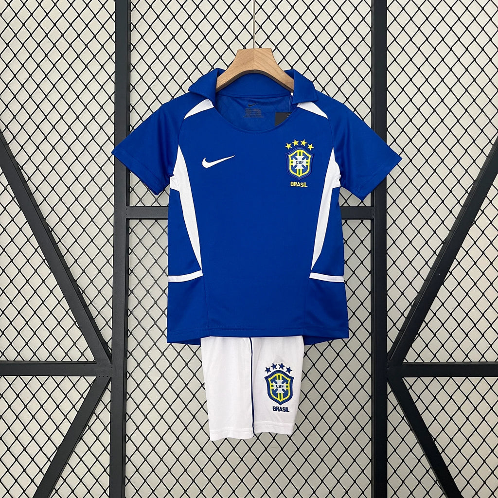 Brazil 2002 Away Retro Jersey Kids Size