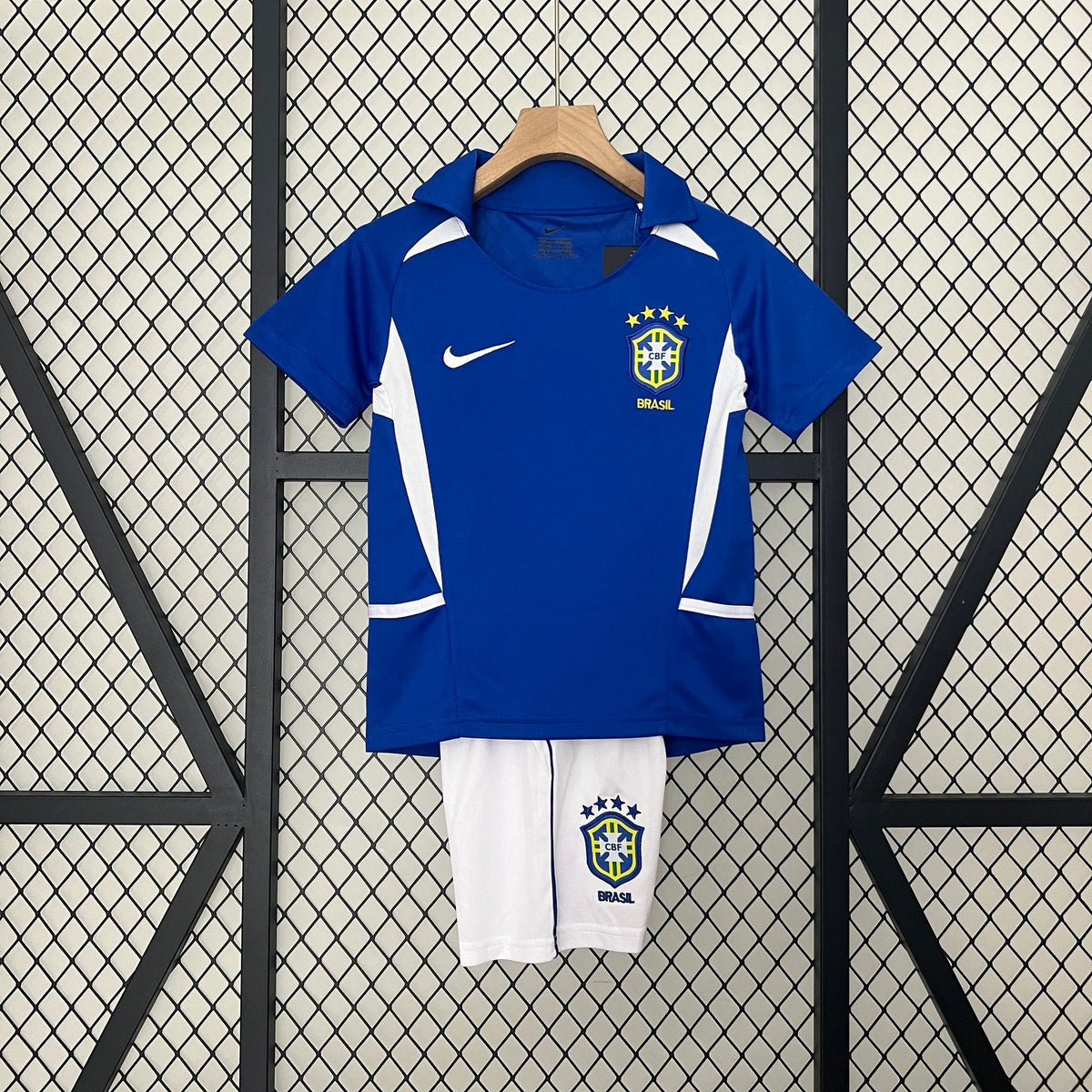 Brazil 2002 Away Retro Jersey Kids Size