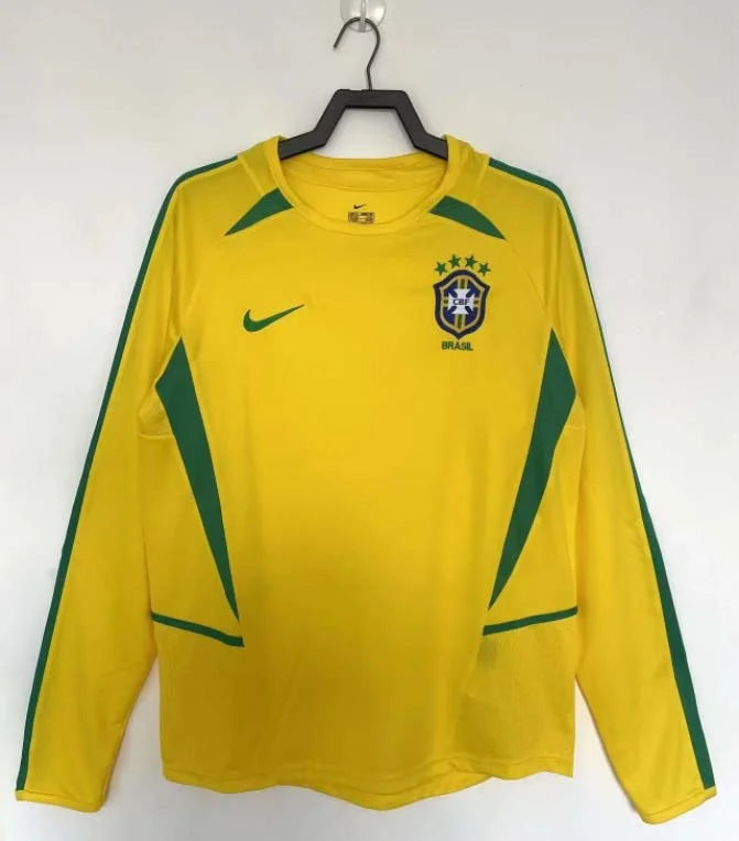 Brazil 2002 Home Long Sleeve Retro Jersey
