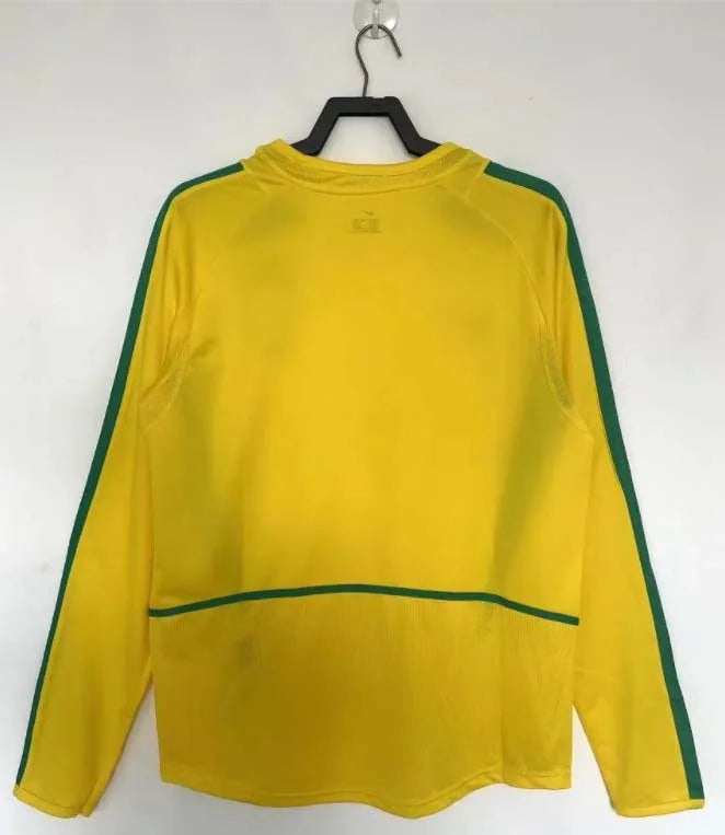 Brazil 2002 Home Long Sleeve Retro Jersey