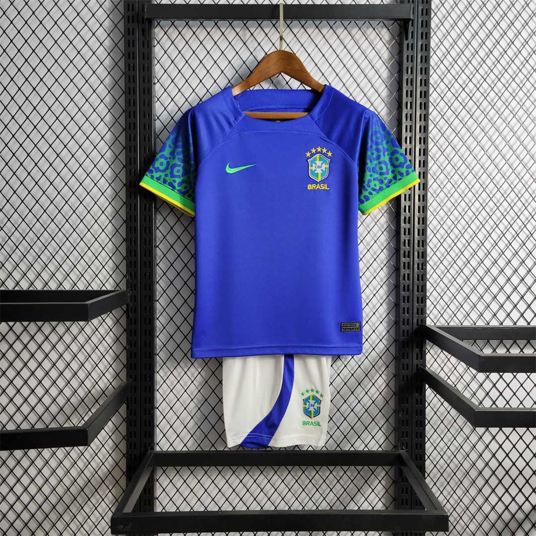 Brazil 2022 Away Jersey Kids Size