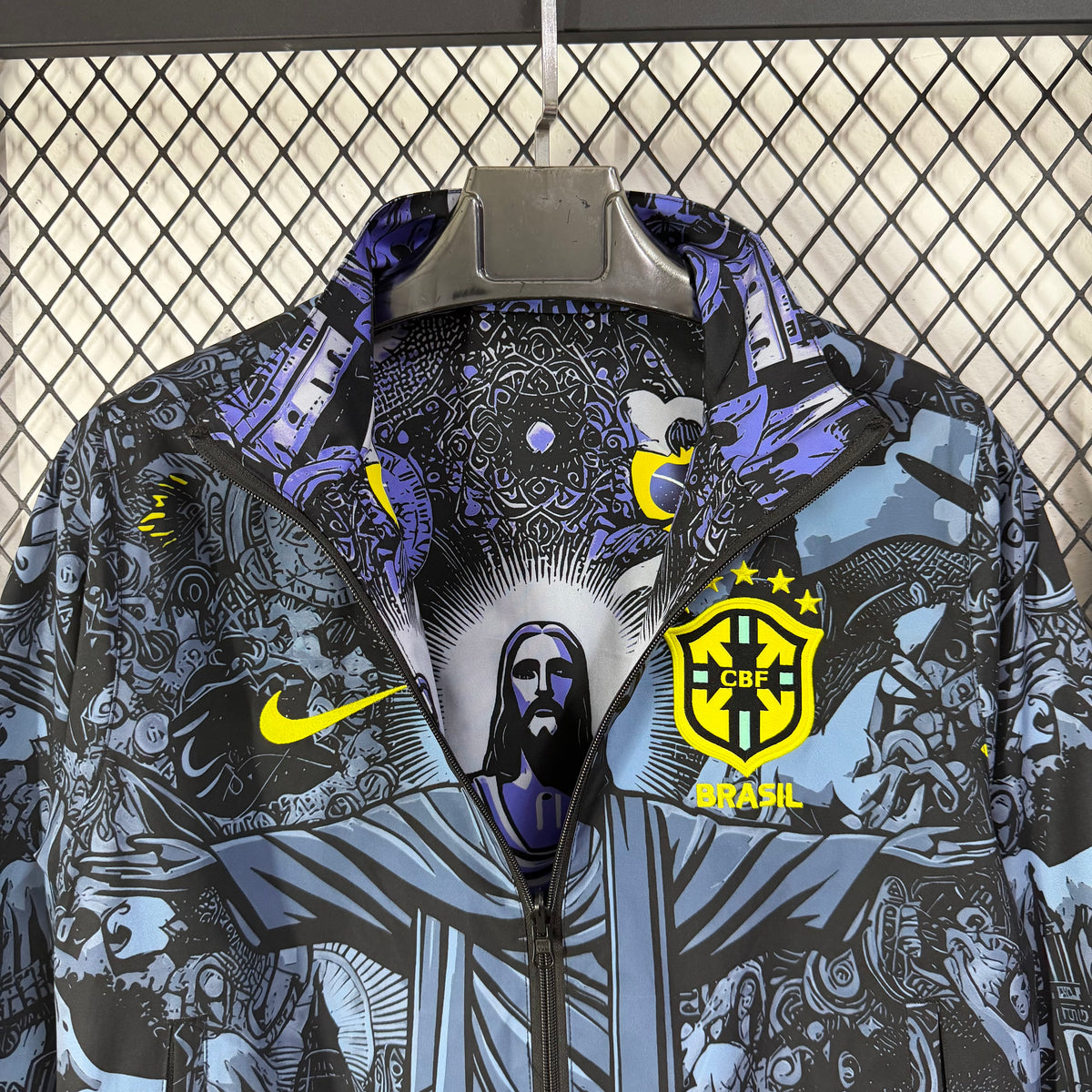Brazil 2026 Jesus Full-Zip Reversible Windbreaker Jacket