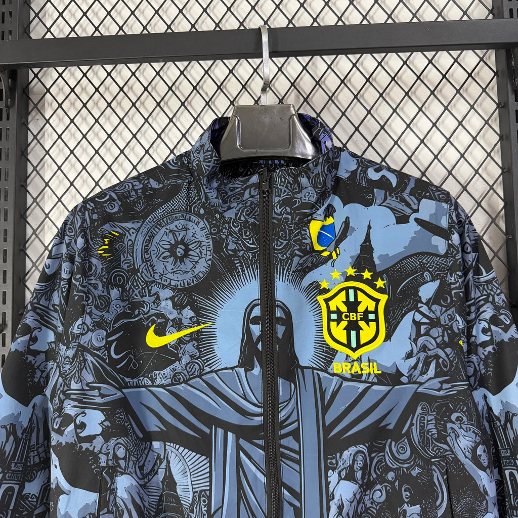 Brazil 2026 Jesus Full-Zip Reversible Windbreaker Jacket