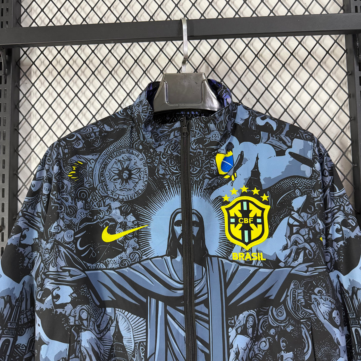 Brazil 2026 Jesus Full-Zip Reversible Windbreaker Jacket