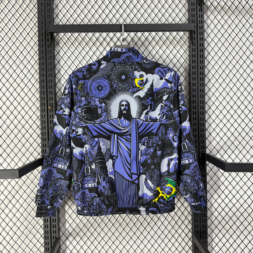 Brazil 2026 Jesus Full-Zip Reversible Windbreaker Jacket