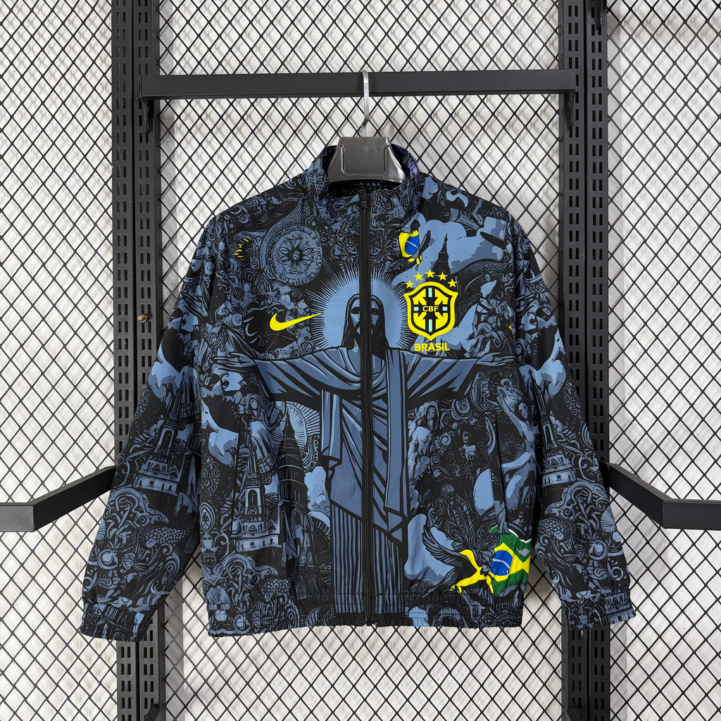 Brazil 2026 Jesus Full-Zip Reversible Windbreaker Jacket
