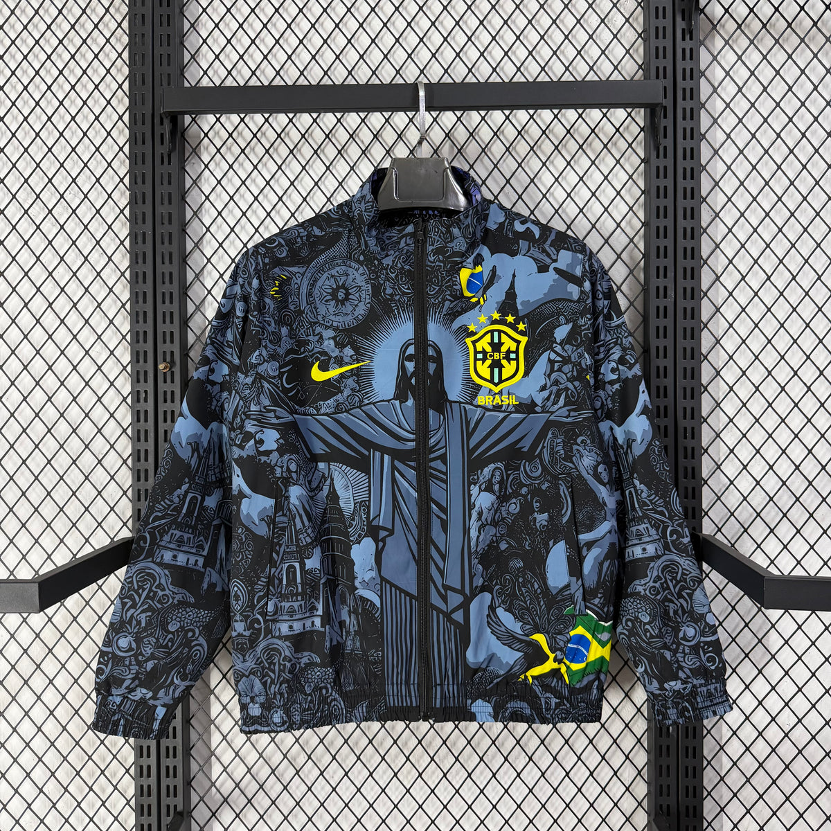 Brazil 2026 Jesus Full-Zip Reversible Windbreaker Jacket