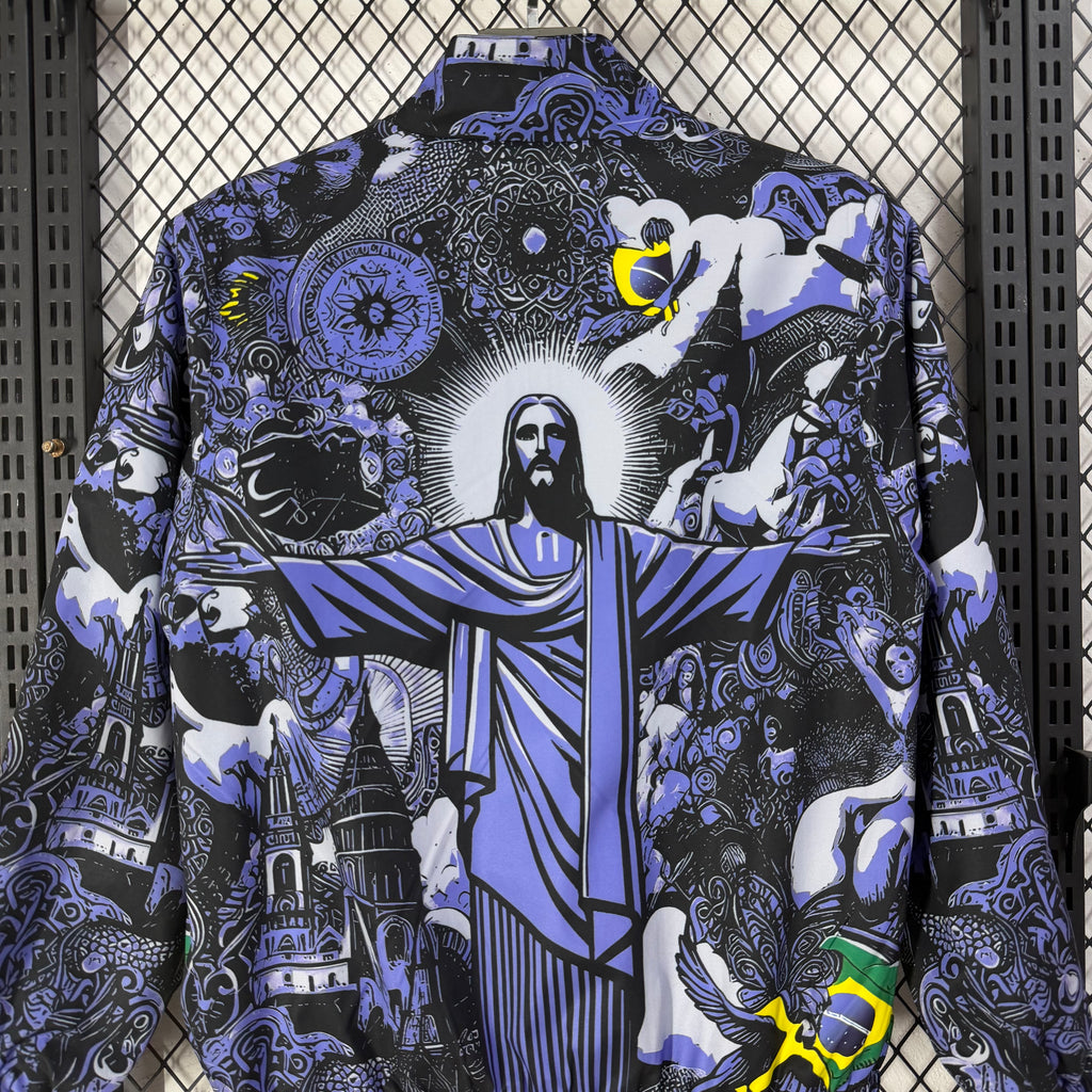 Brazil 2026 Jesus Full-Zip Reversible Windbreaker Jacket