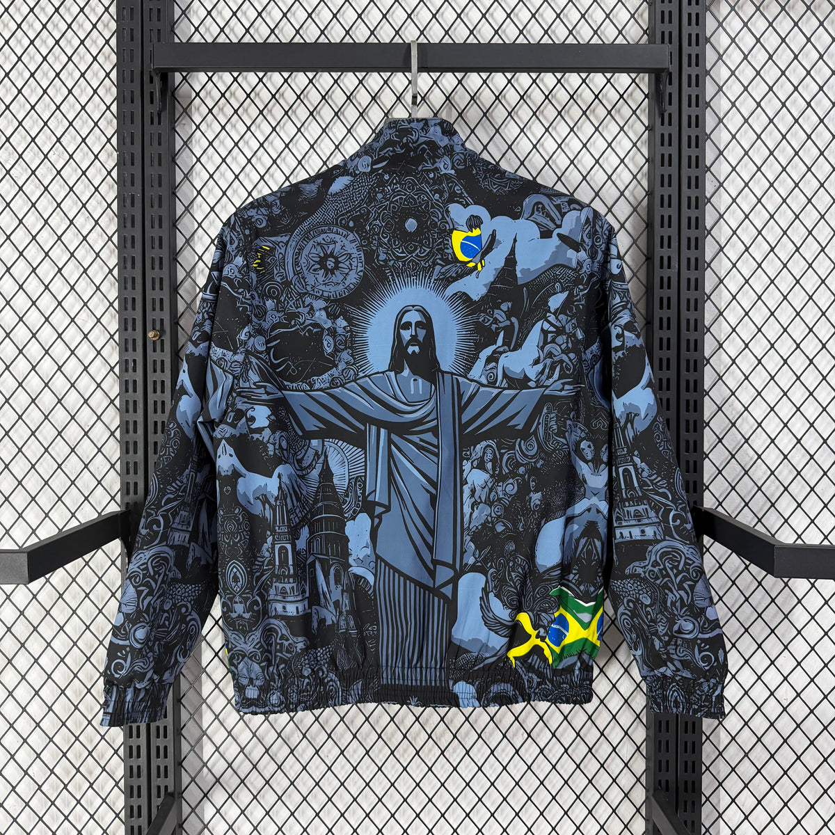 Brazil 2026 Jesus Full-Zip Reversible Windbreaker Jacket