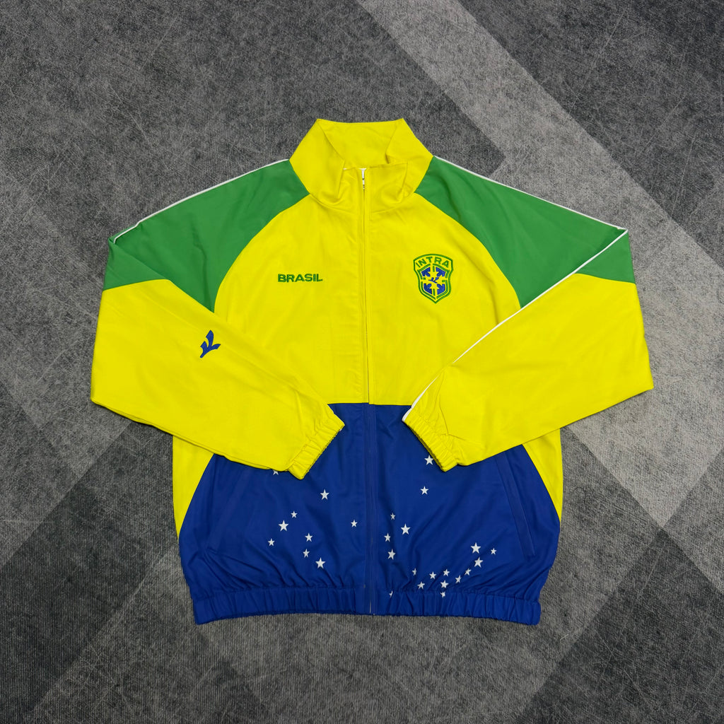 Brazil 2026 Yellow Retro Training Windbreaker