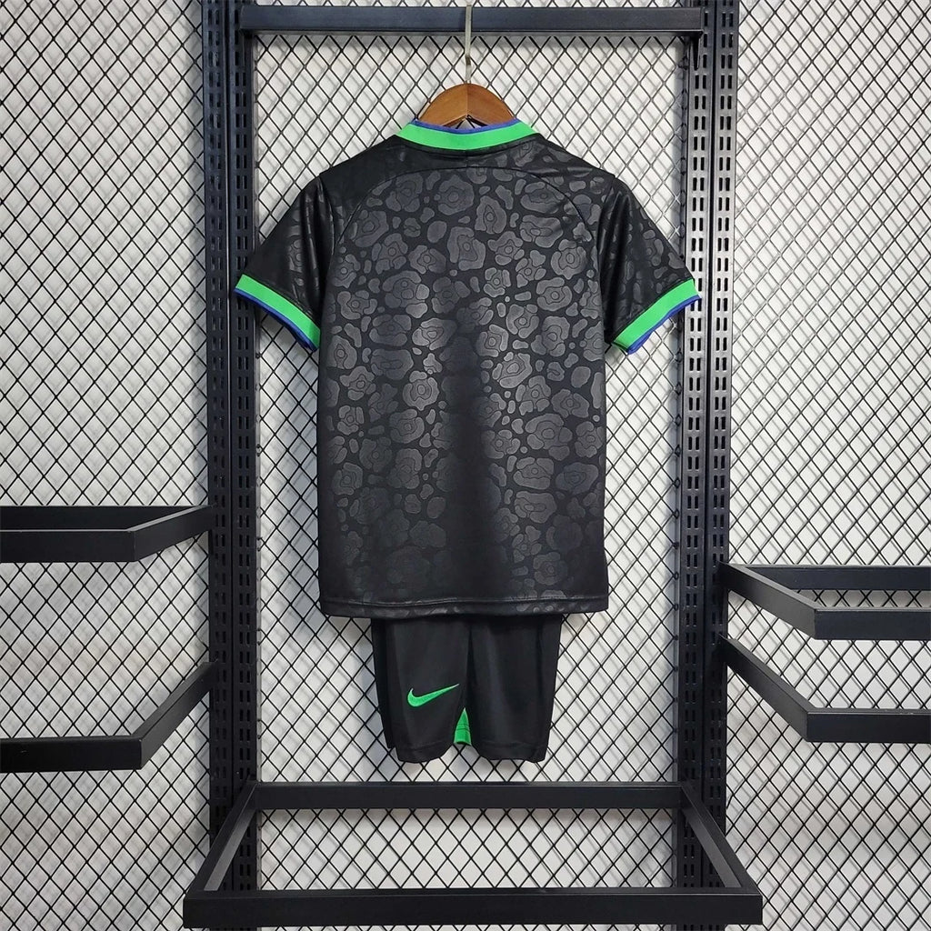 Brazil Black Leopard Jersey Kids Size