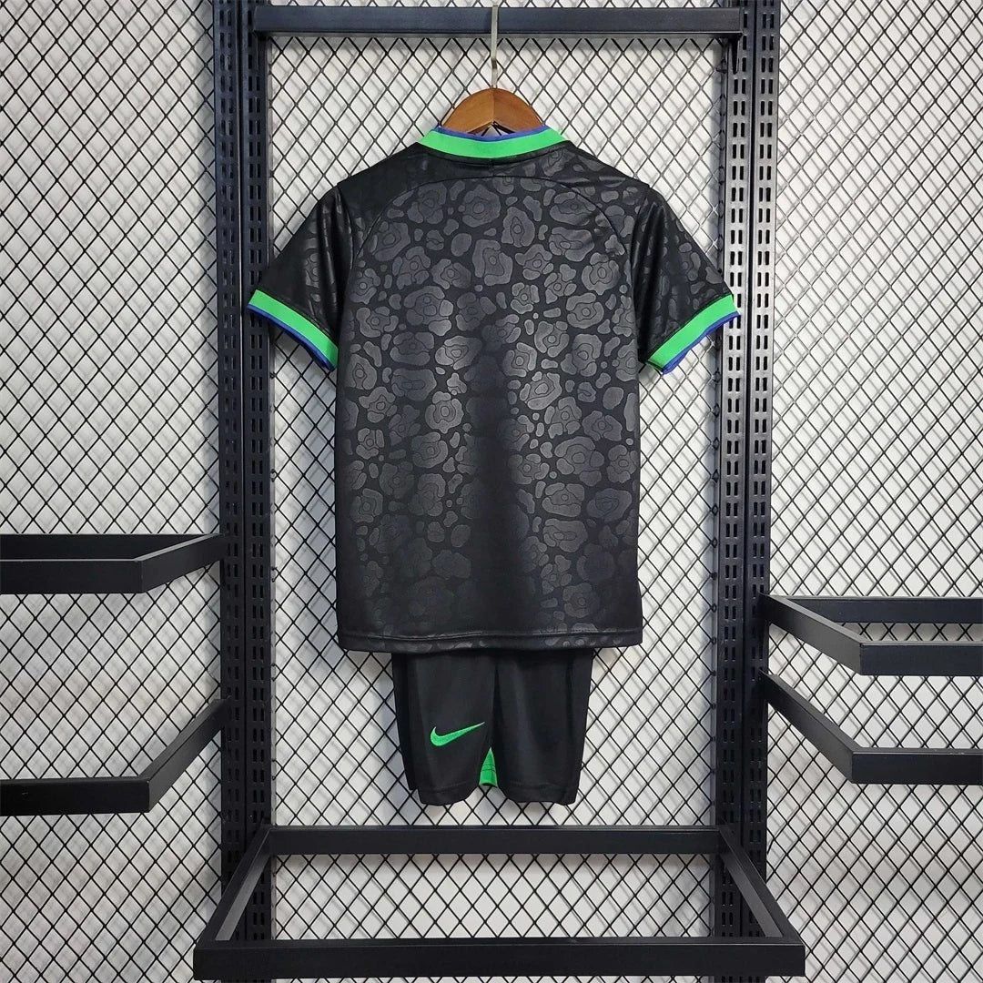 Brazil Black Leopard Jersey Kids Size