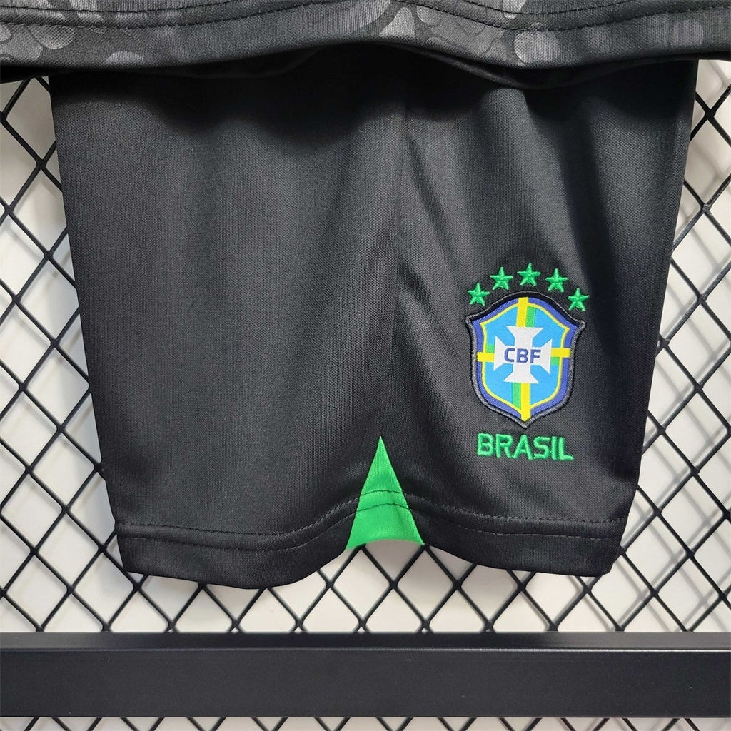 Brazil Black Leopard Jersey Kids Size