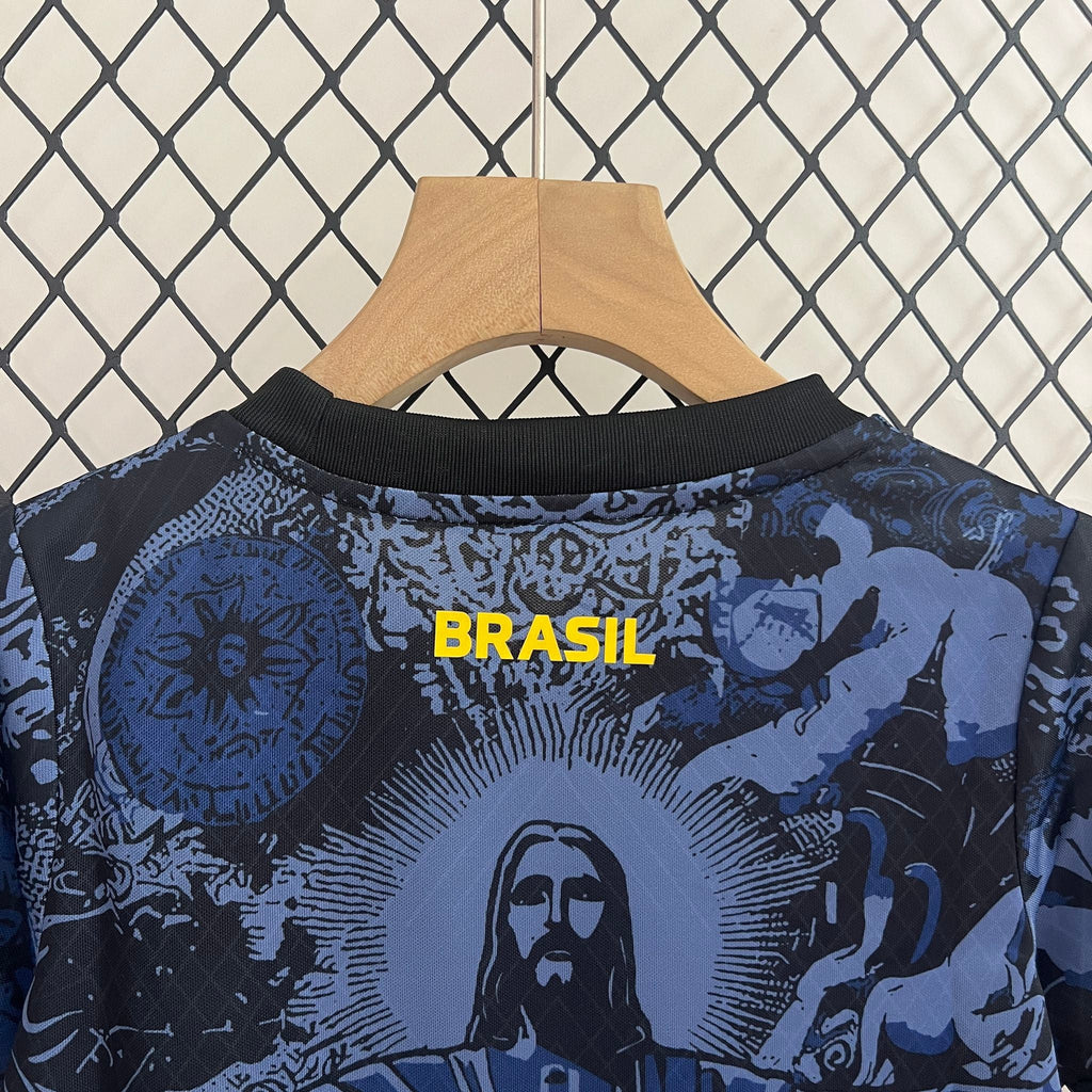 Brazil Jesus Blue Limited Jersey Kids Size