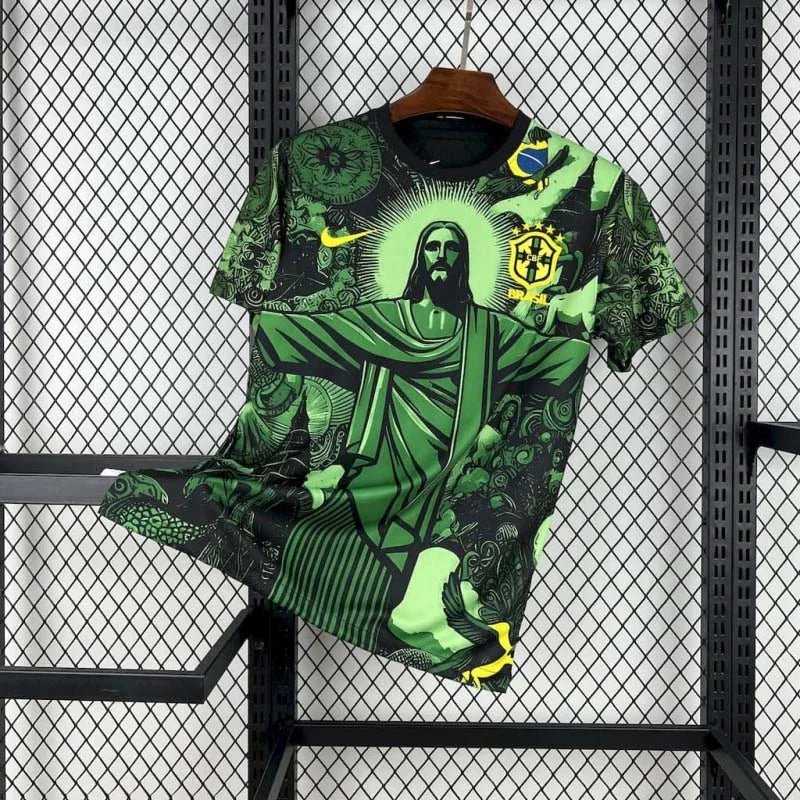 Brazil Jesus Green Limited Jersey