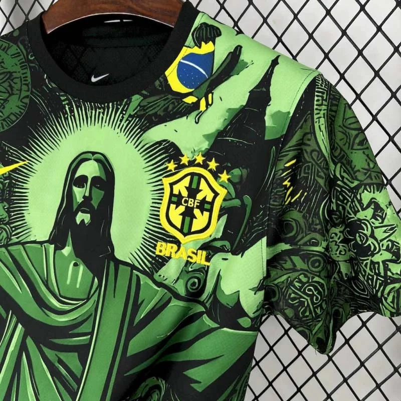 Brazil Jesus Green Limited Jersey