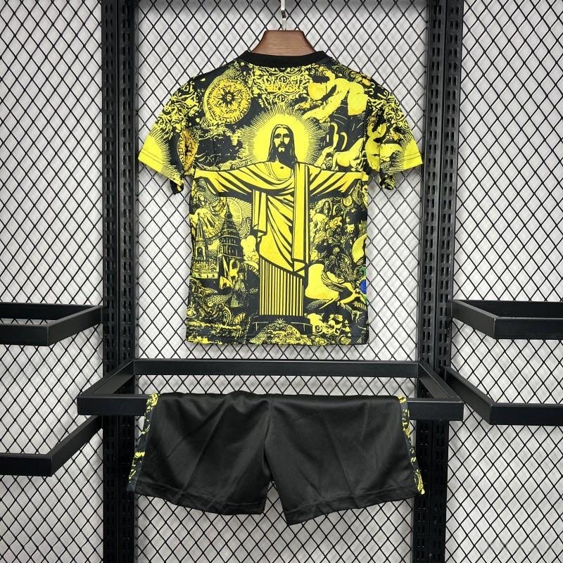 Brazil Jesus Yellow Limited Jersey Kids Size