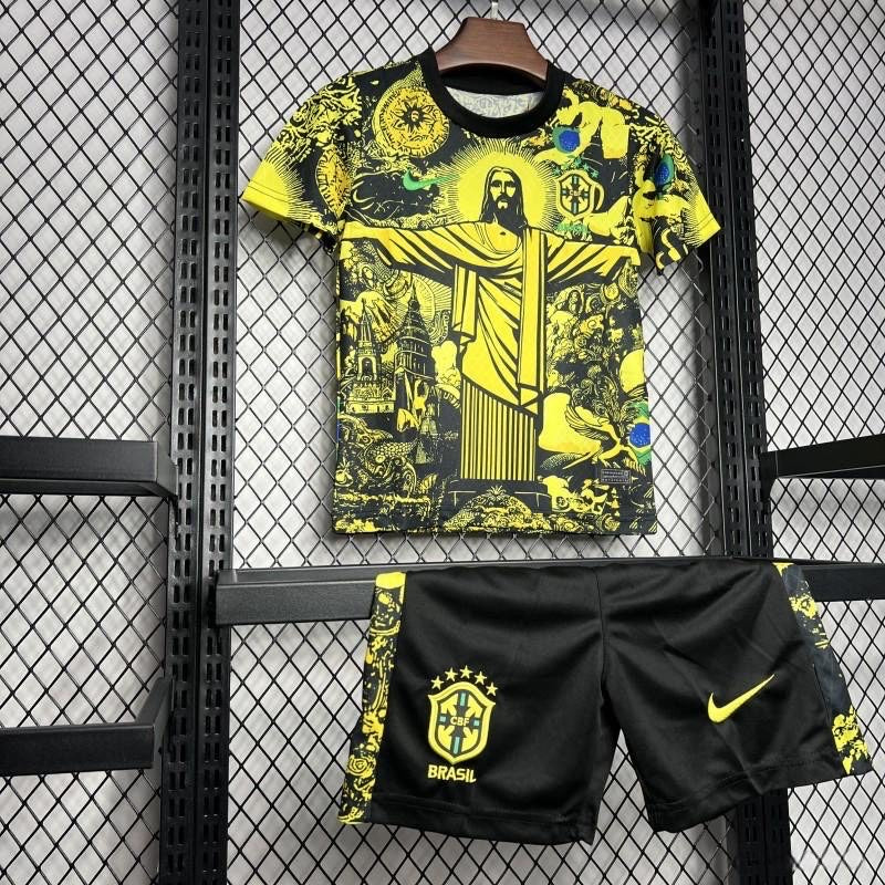 Brazil Jesus Yellow Limited Jersey Kids Size