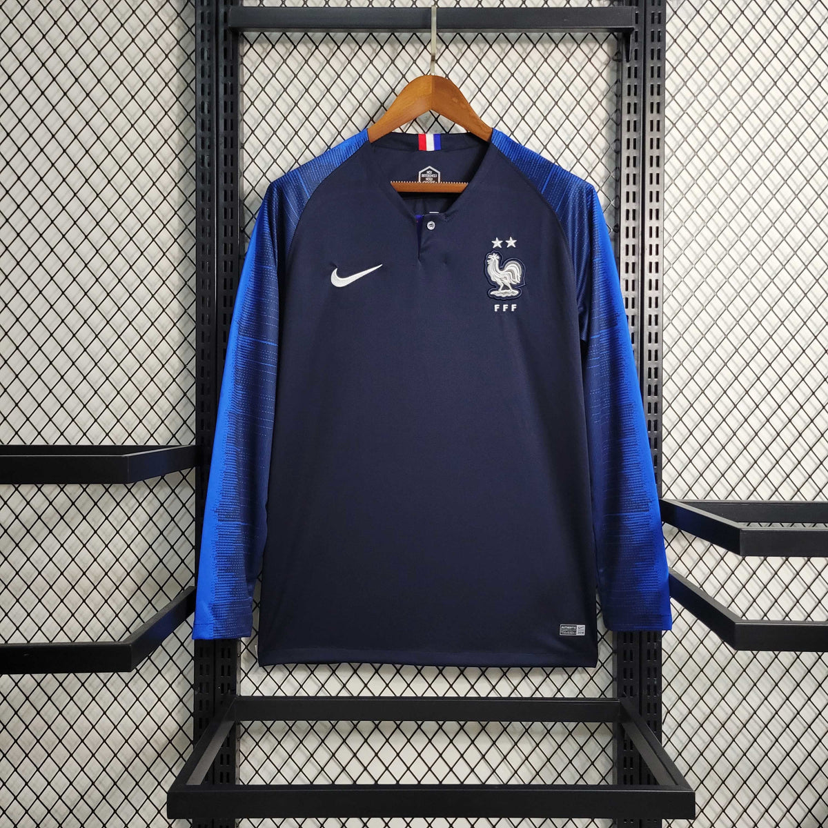 France 2018 Home Long Sleeve Retro Jersey