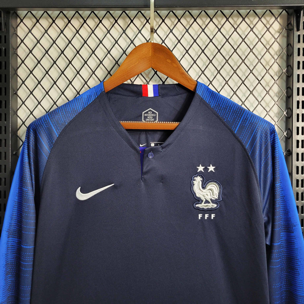 France 2018 Home Long Sleeve Retro Jersey